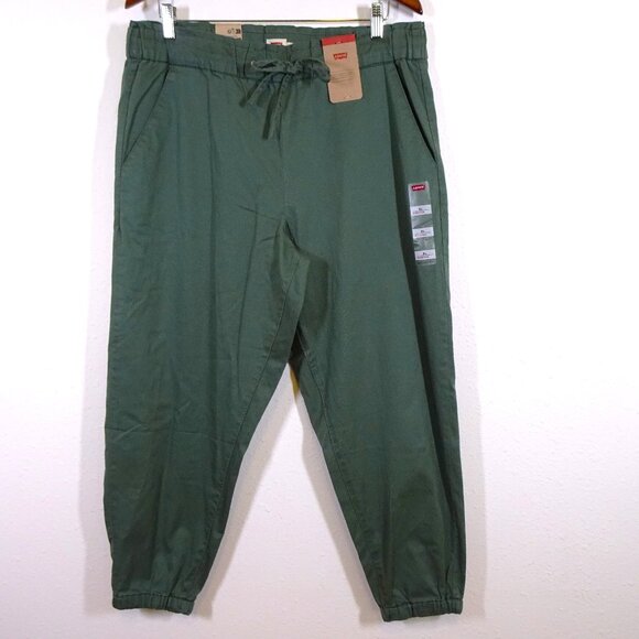 Levi's Jogger Pants Men's Size XL Green Elastic Waistband Pockets Stretch - Picture 1 of 10